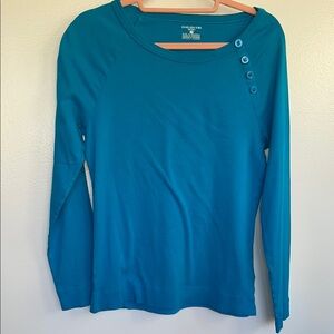 Jones New York Sport blue Scoop Neck Long Sleeve shirt size medium